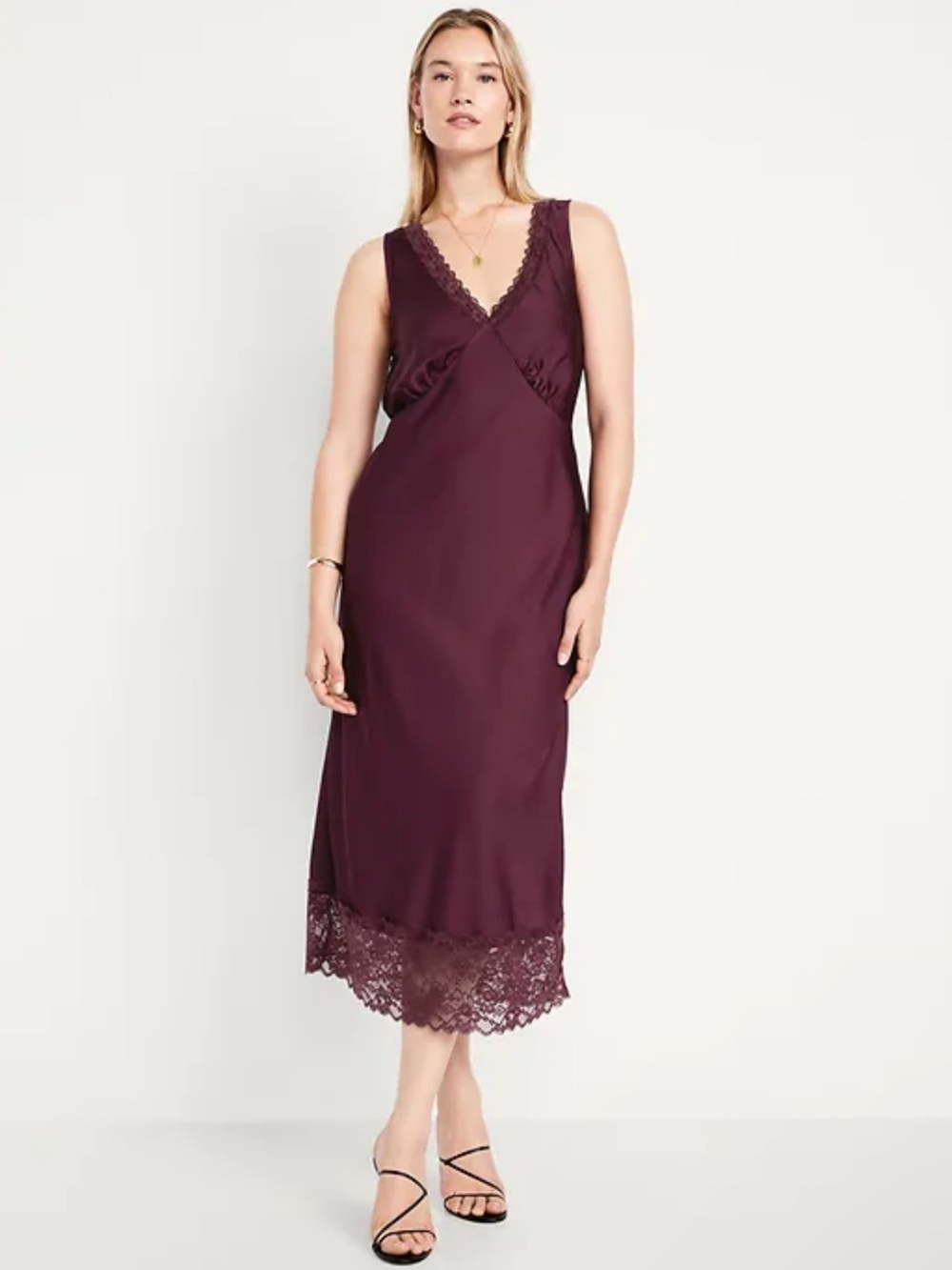 Old Navy Burgundy Y2K Whimsigoth Preppy Fairy Lace Midi Dress Womans Size XXL